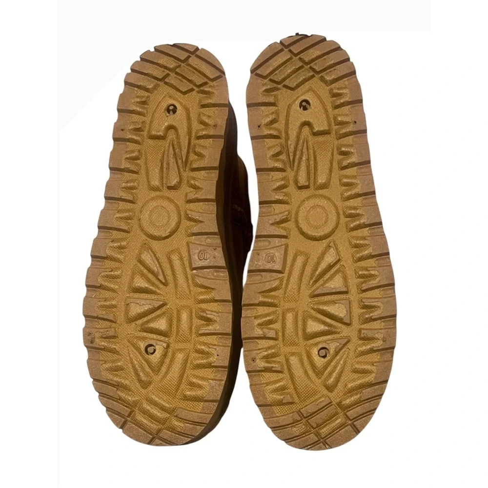 Olivia & Kate Platform Women's Mini Boots Chestnut Braid‎ Detail 18RAINY Size 10